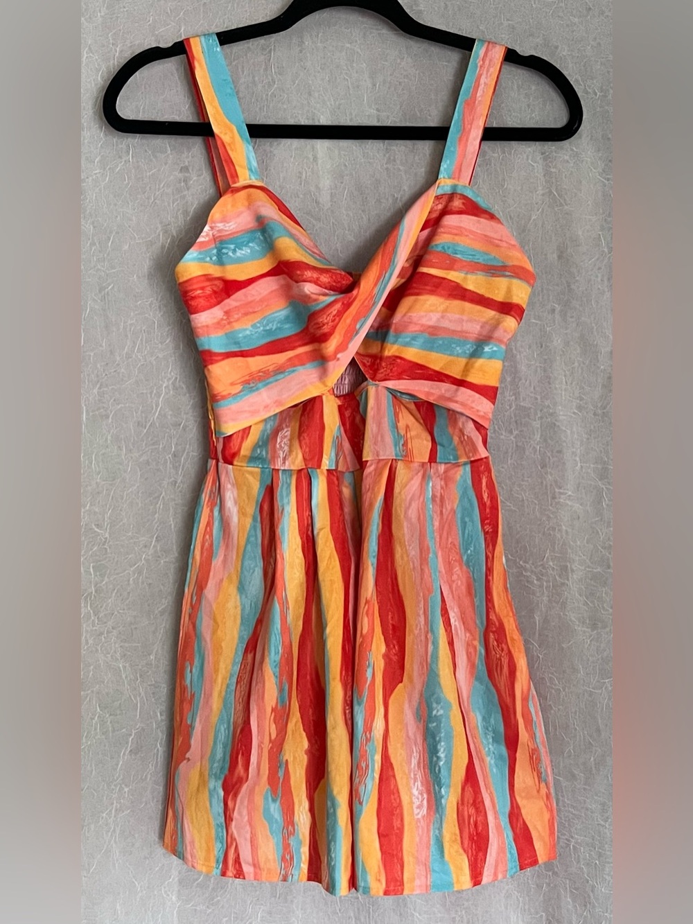 Colorful Striped cutout Romper